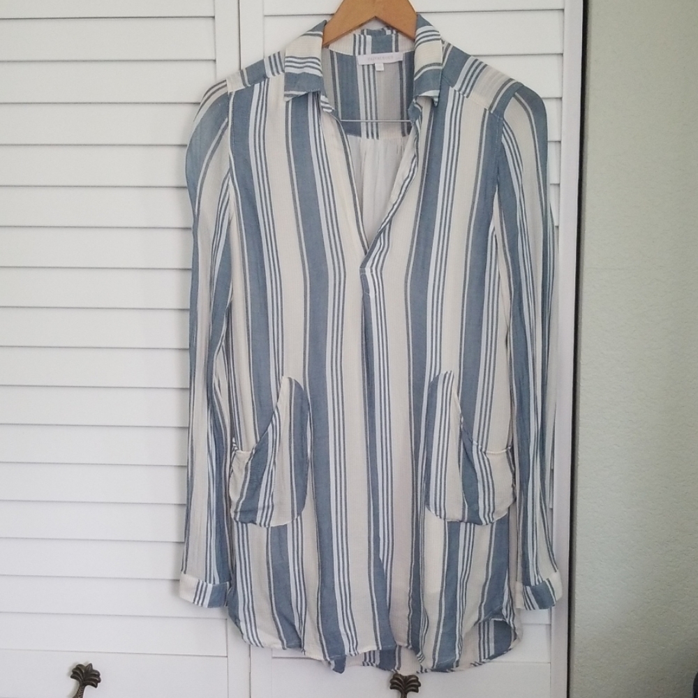 OLIVACEOUS VICI DOLLS Blue Striped Dress S